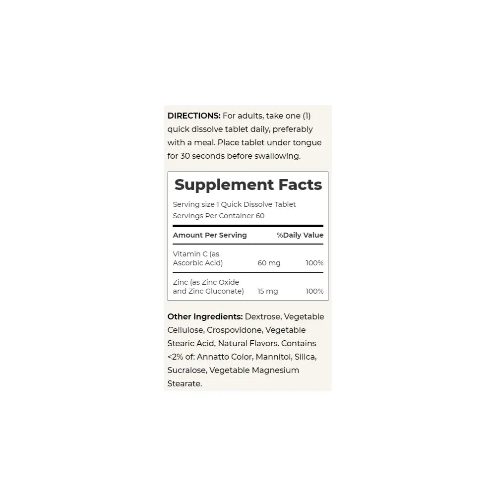 Natures Bounty Vit C + Zinc 60Cap