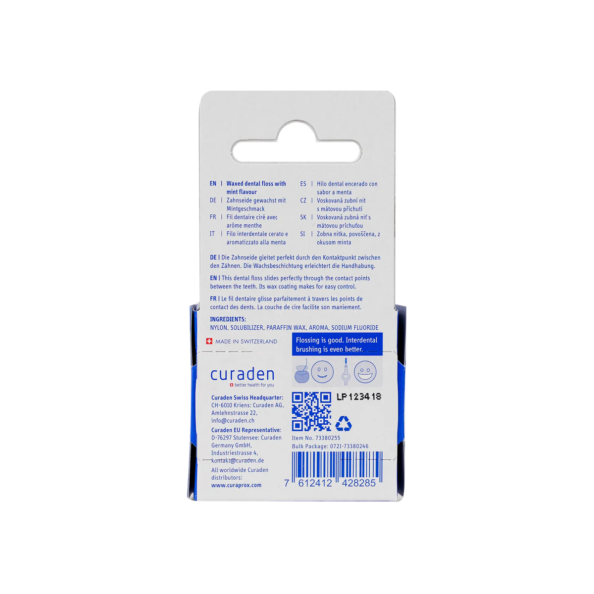 42942-Curaprox Dental Floss Waxed Minted-DF834 +1