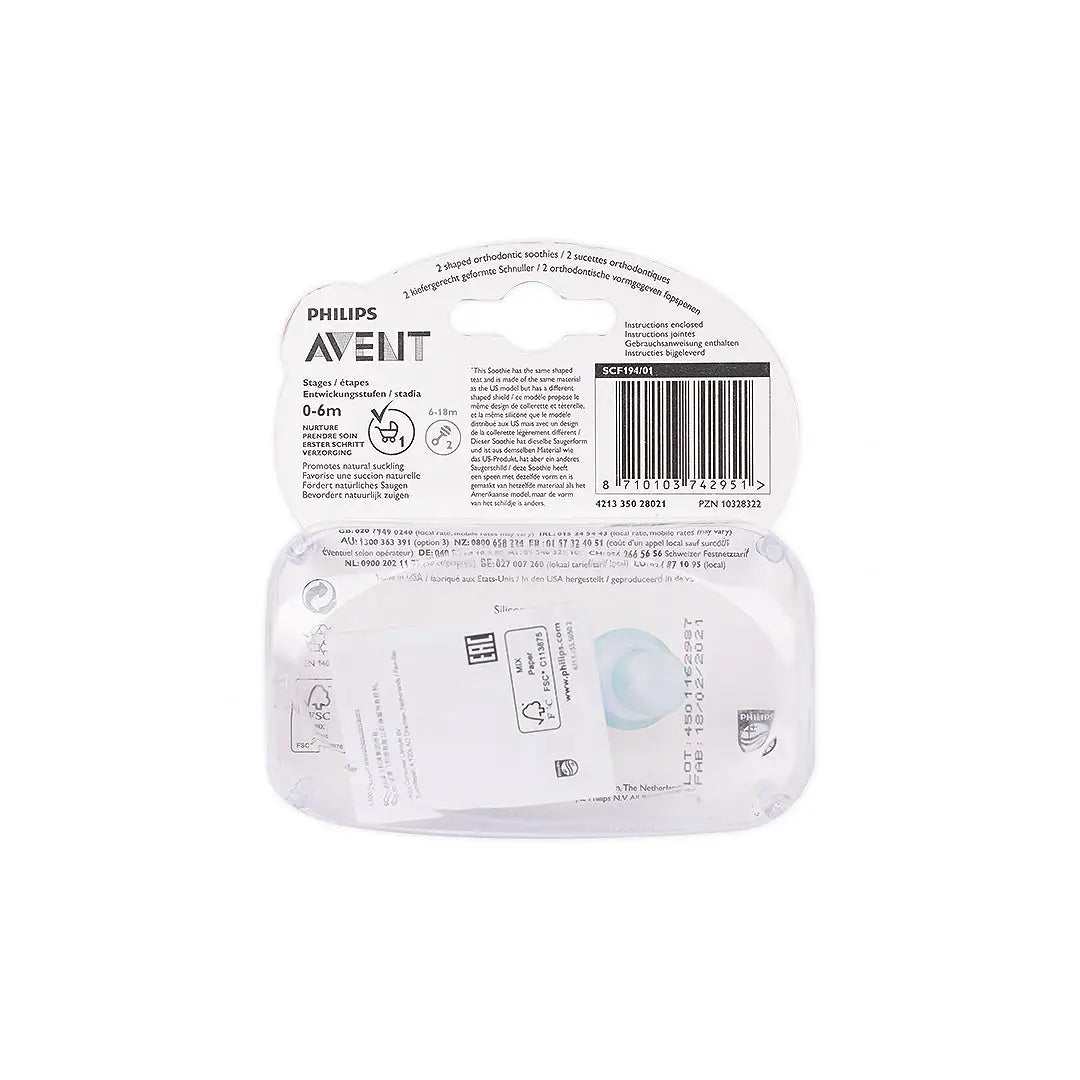 Philips Avent Soothi Sil 0-3M Boy X2-Scf194/01