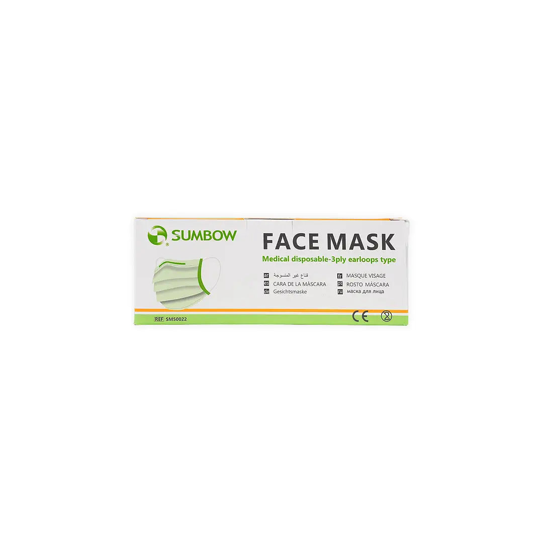 43003-Sumbow Face Mask 3ply Earloop 50pcs-White +3