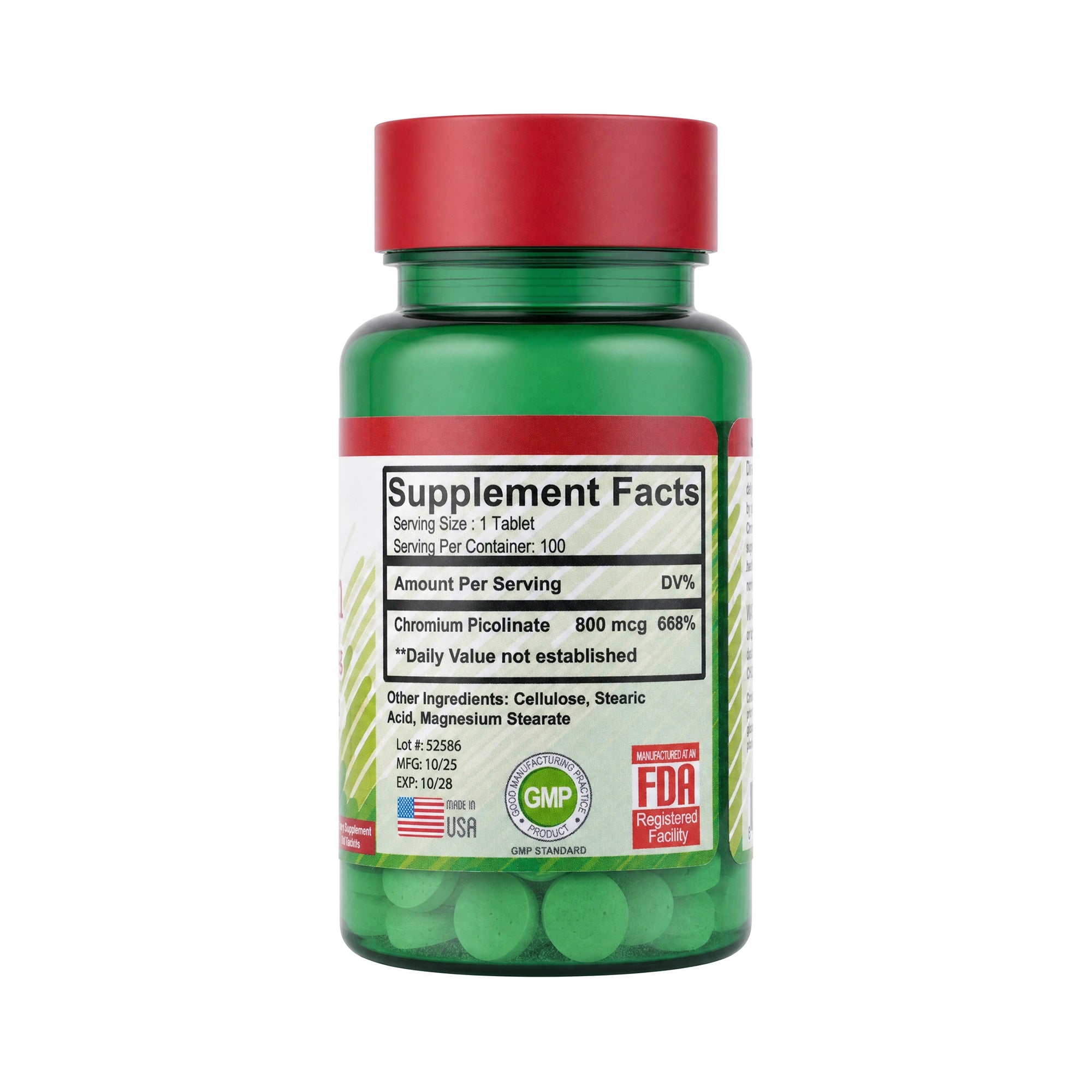 43088-Human Chromium Picolinate 800Mcg 100 Tablets +2