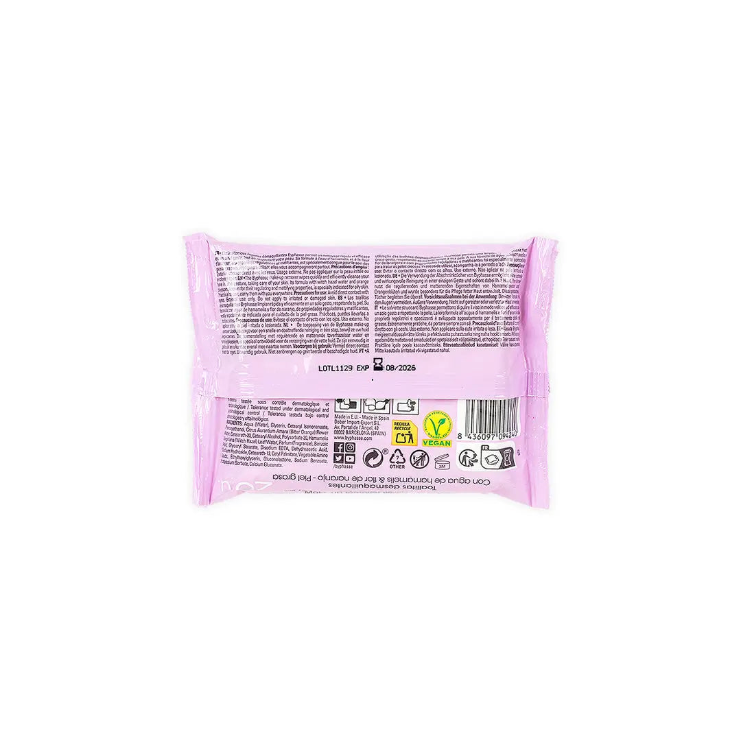 Byphasse Wipes Witch Hazel Water Oily Skin 20 4240