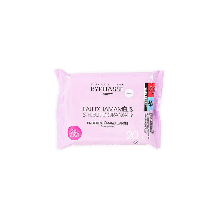 43173-Byphasse Wipes Witch Hazel Water Oily Skin 20pcs