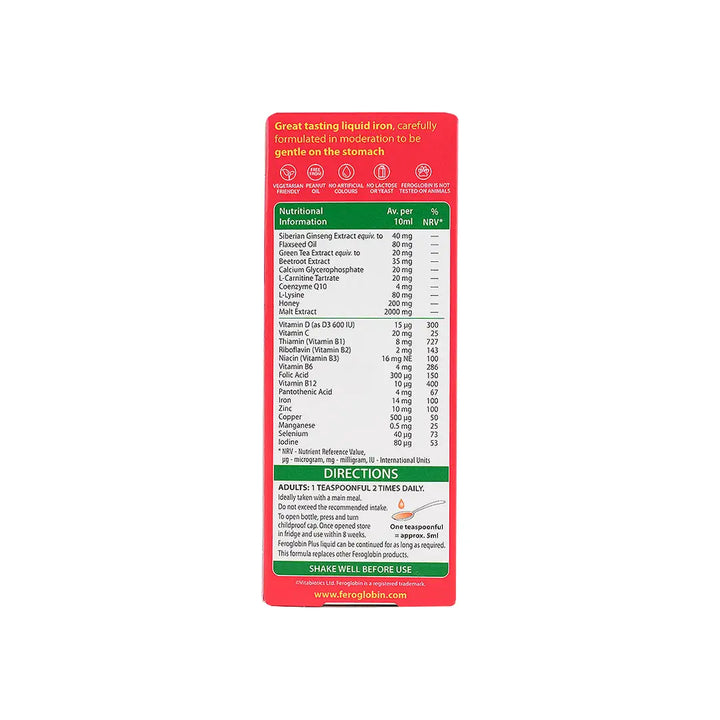 43305-Vitabiotics Feroglobin Liquid Plus Syrup 200Ml +7
