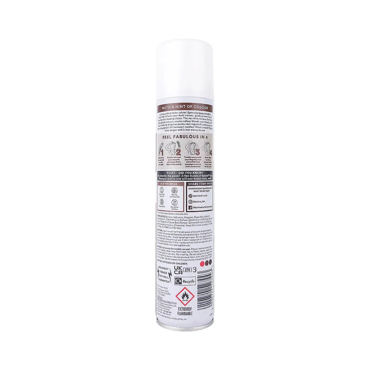 2-Batiste Colour Dry Shampoo 200ml – Dark Hair +1