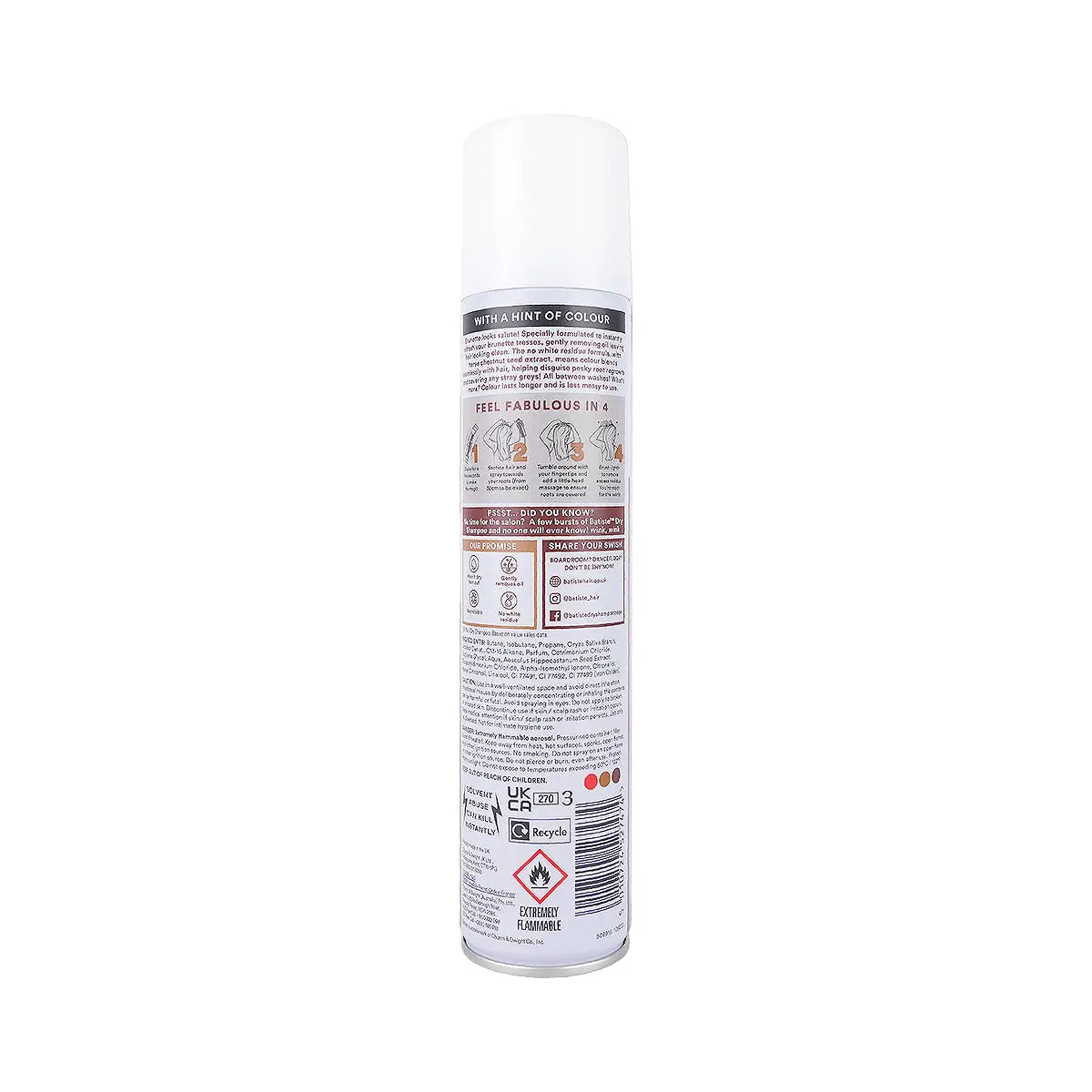 2-Batiste Colour Dry Shampoo 200ml- Brunette +1