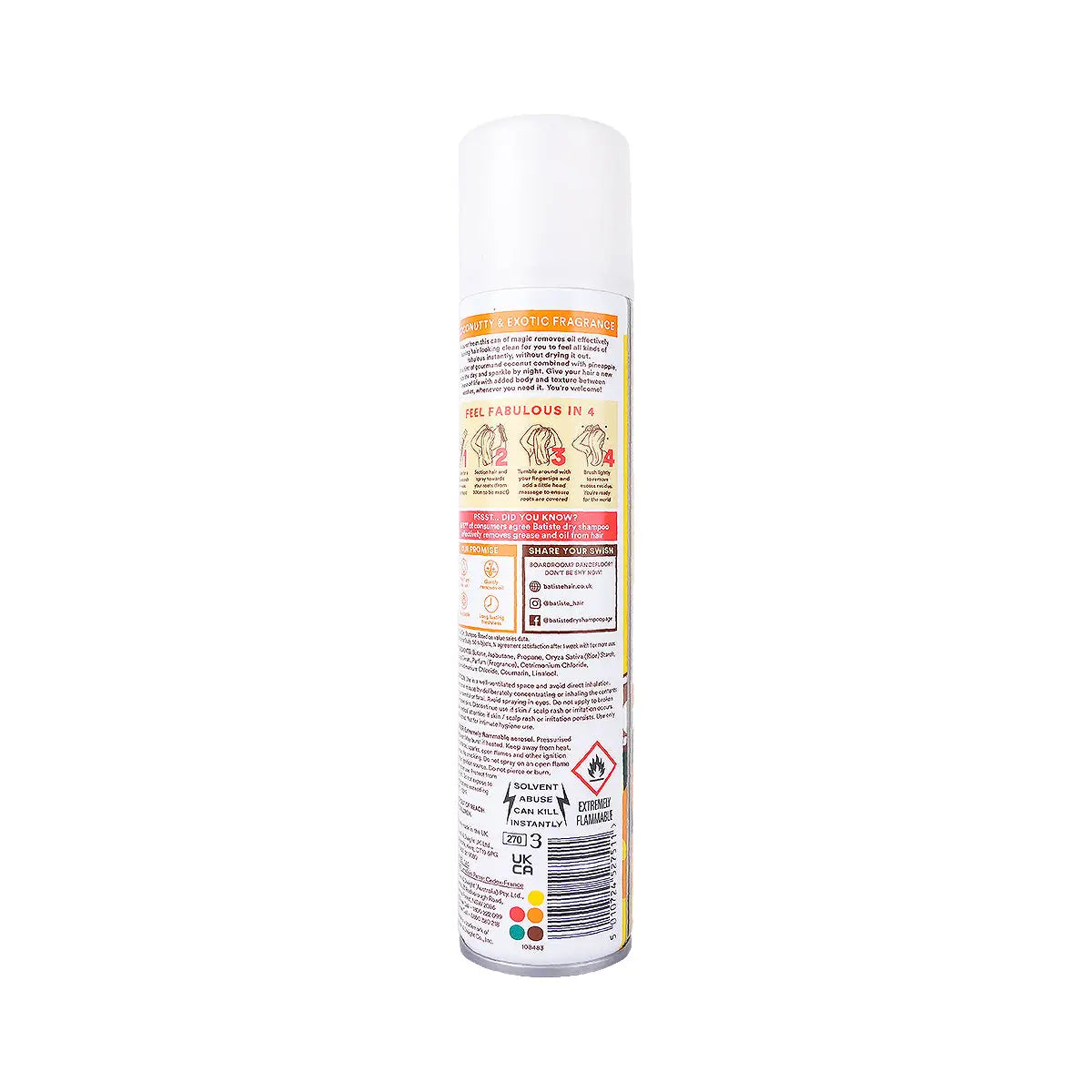 2-Batiste Dry Shampoo 200ml - Tropical +1