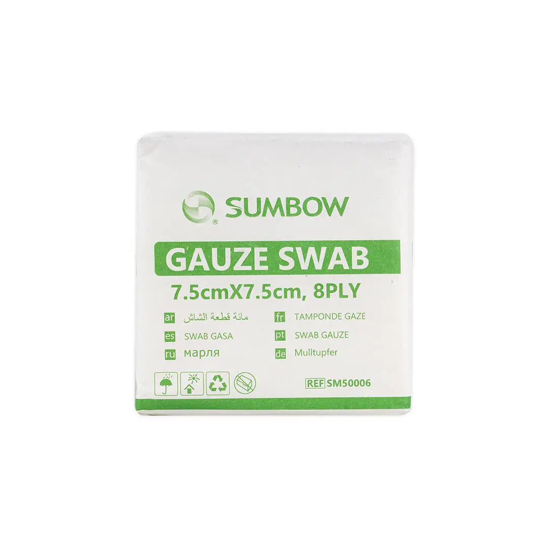 Sumbow Gauze Swab Non-Sterile 7.5x7.5cm 8ply 100pcs
