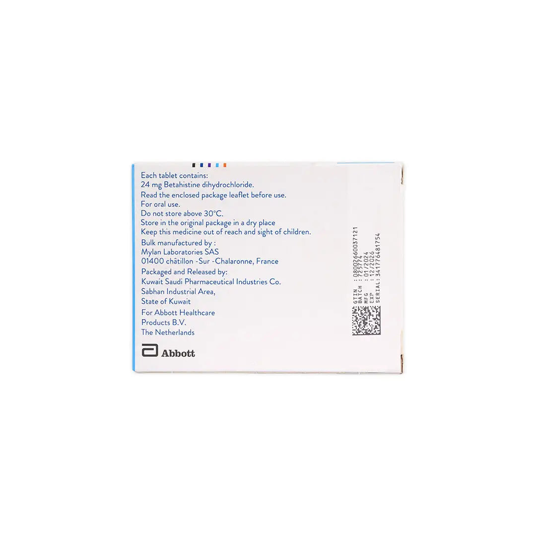 BETASERC 24MG 60 TAB