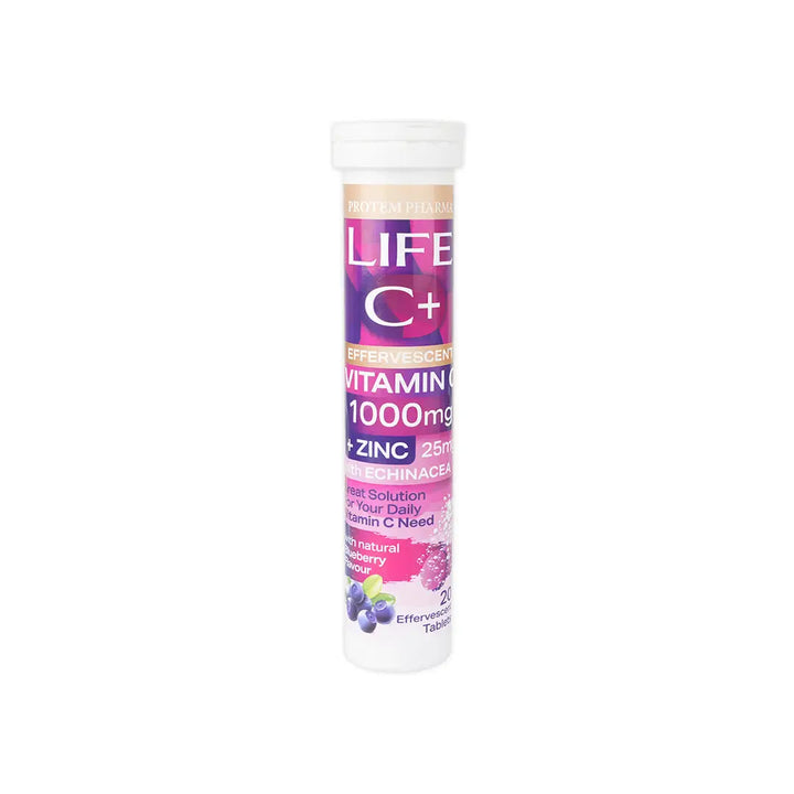 44771-Protem Pharma Life C+ 1000mg+Zinc 25mg 20 Tab-Blueberry