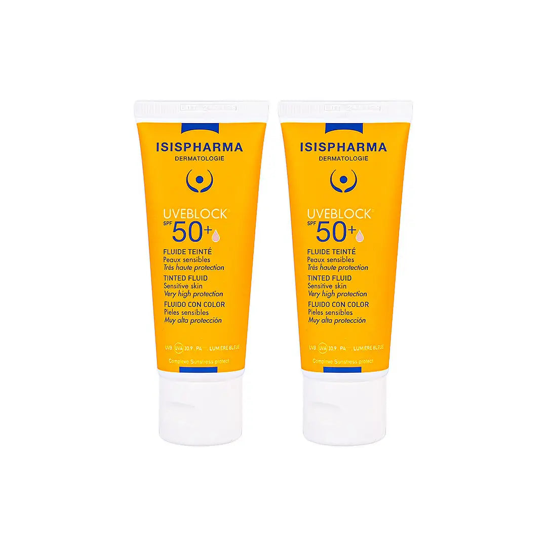 ISIS Pharma UVeblock SPF50+ Tinted Fluid Cream (1+1) Offer-Medium