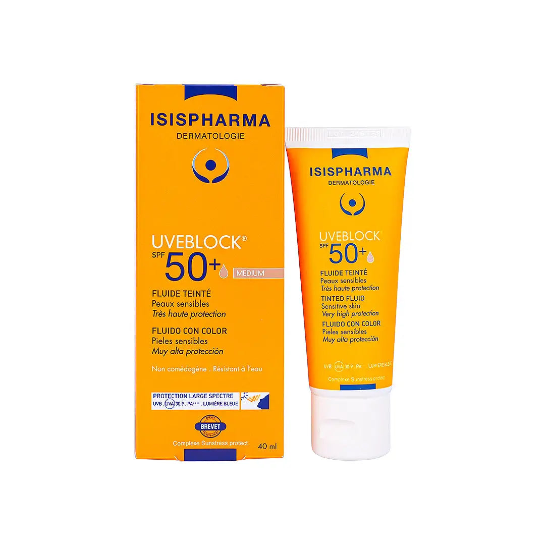 44841-ISIS Pharma UVeblock SPF50+ Tinted Fluid Cream (1+1) Offer-Medium +1