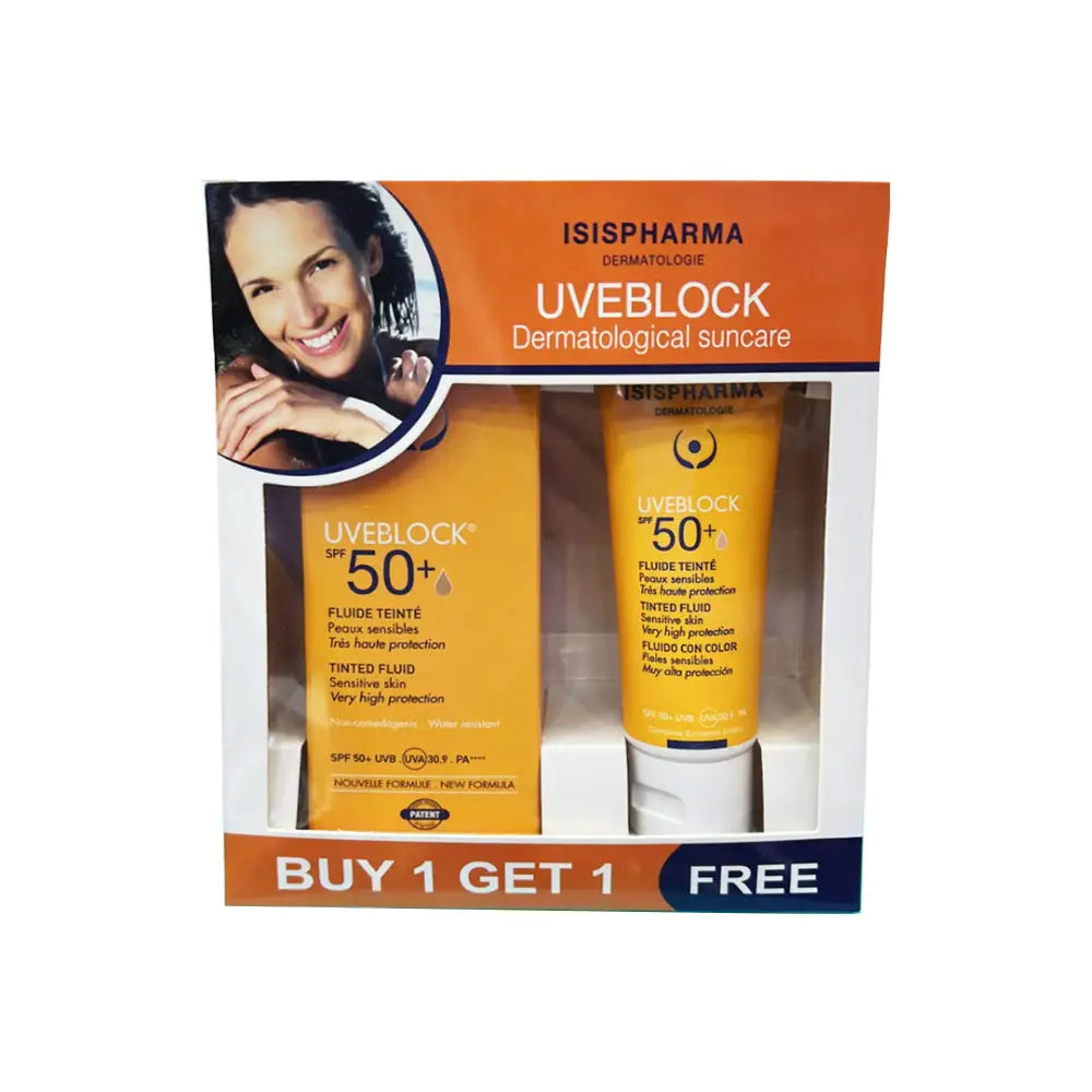 ISIS UVeblock SPF50+ Tinted Fluid Cream (1+1) Offer-Medium