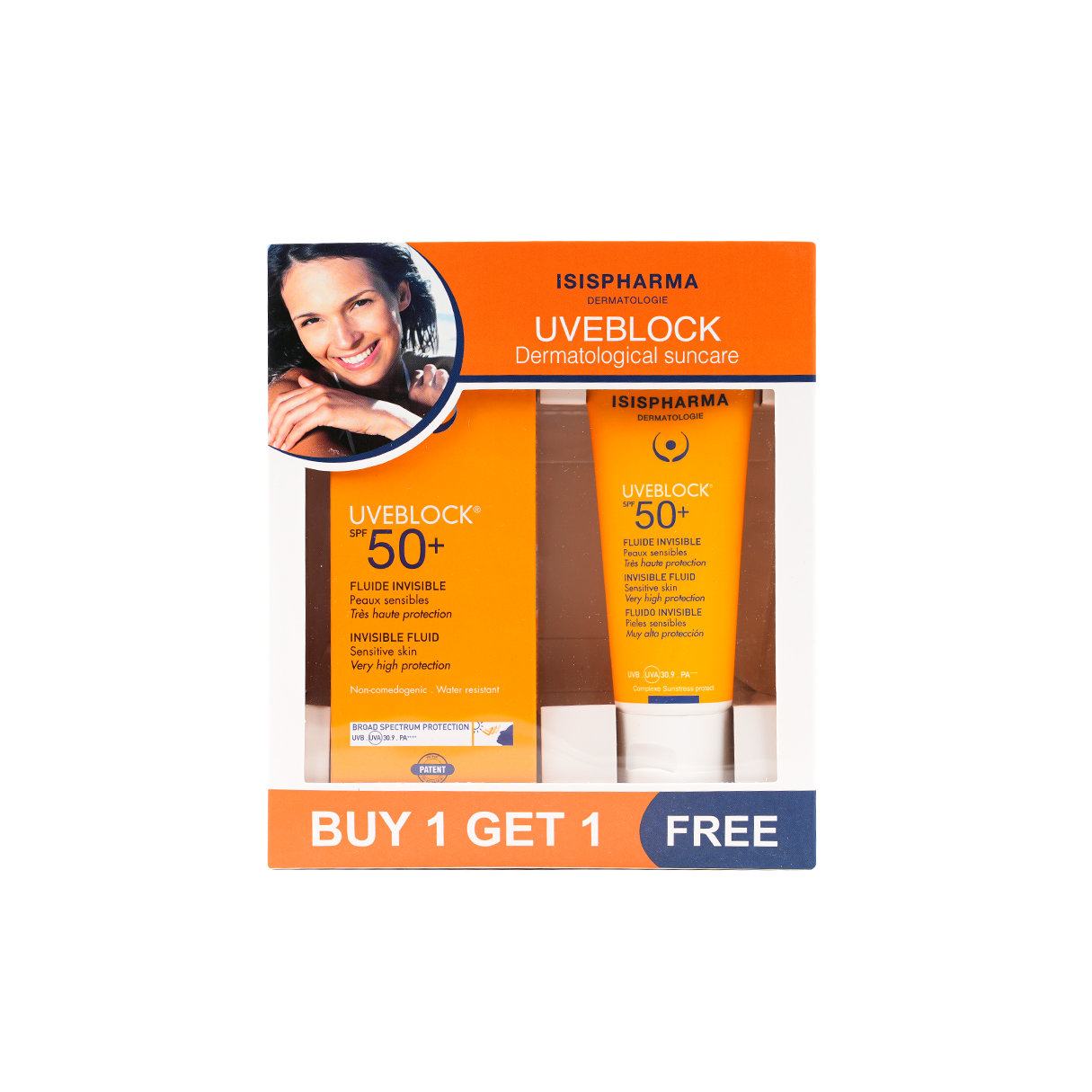 ISIS Uveblock Spf50+ Fluid Invisible Cream 40ml 1+1 Offer