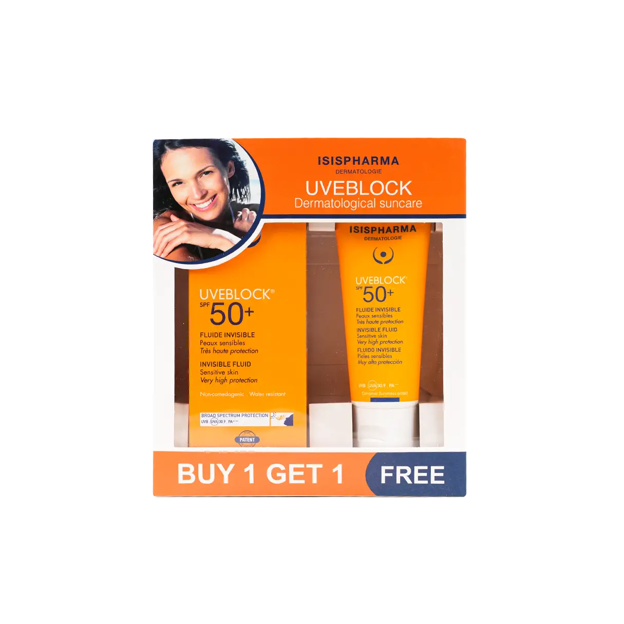 ISIS UVeblock SPF50 + Fluid Invisible Cream 40ml 1 + 1 Offer