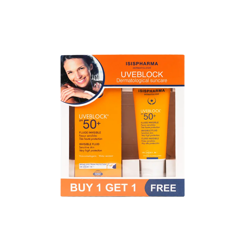 ISIS UVeblock SPF50 + Fluid Invisible Cream 40ml 1 + 1 Offer