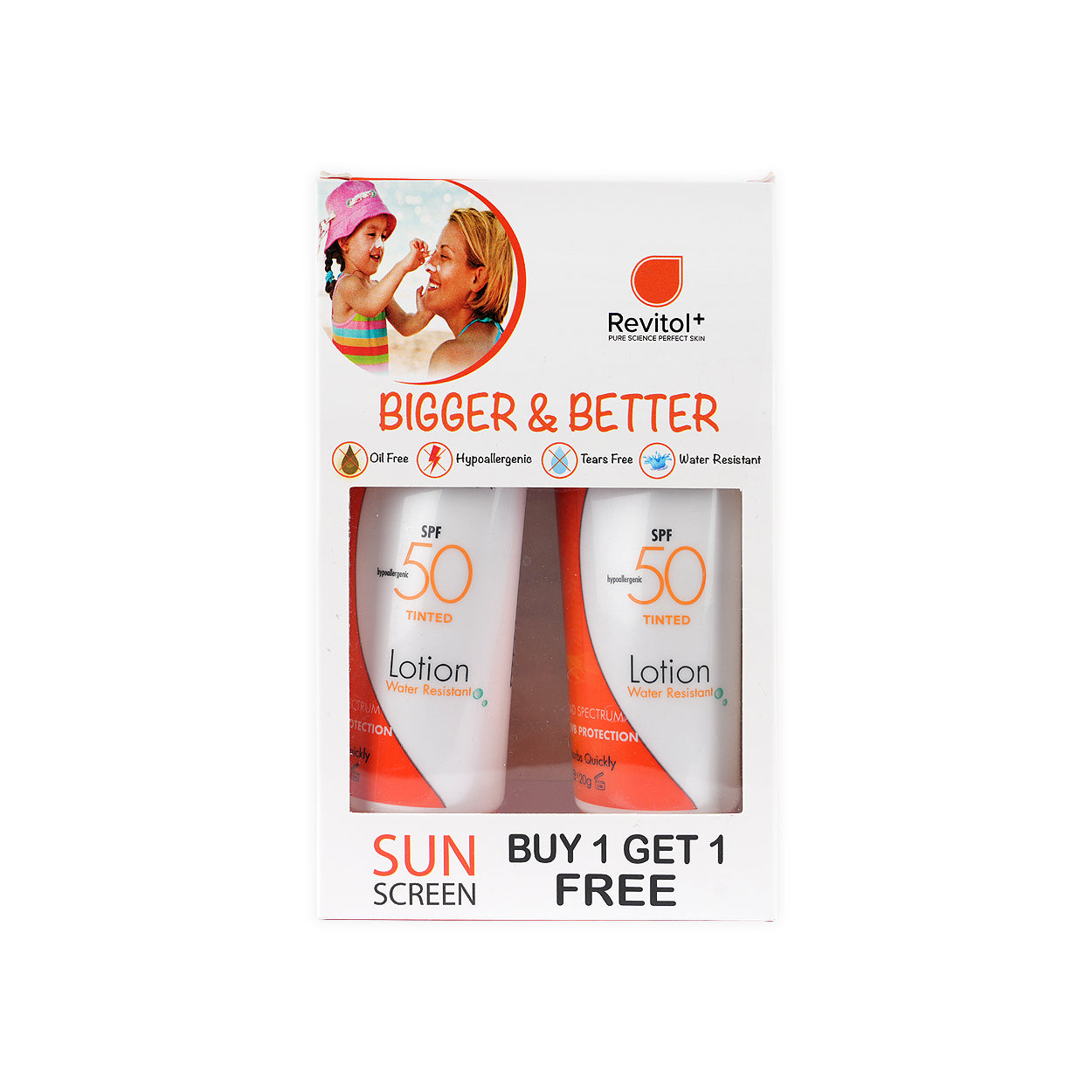 Revitol+ Sunblock Offer-SPF50 Tinted Lotion (1+1)
