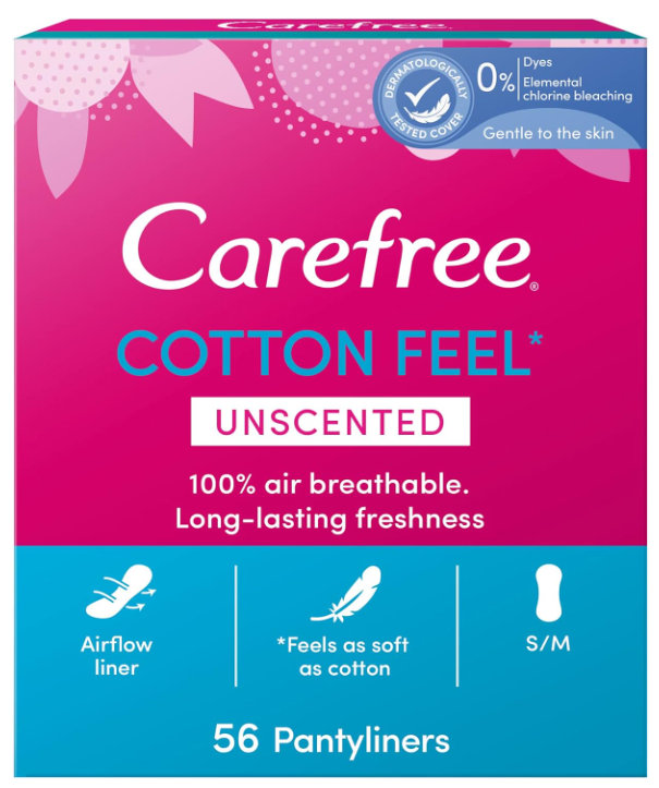 CAREFREE BREATHABLE COTTON UNSCENTED 56 PADS