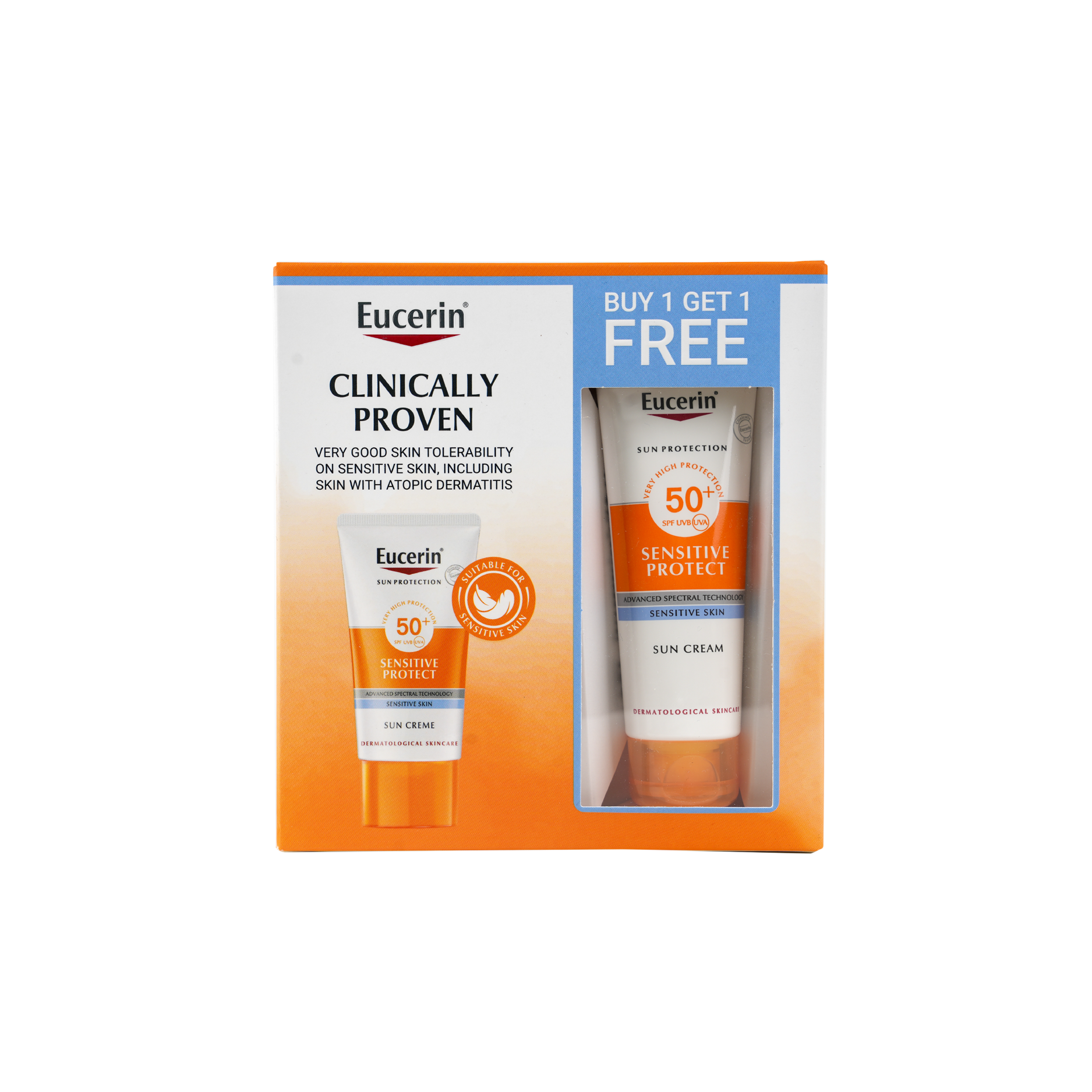 EUCERIN SPF50+ SUN CREAM 50ML-(1+1) OFFER