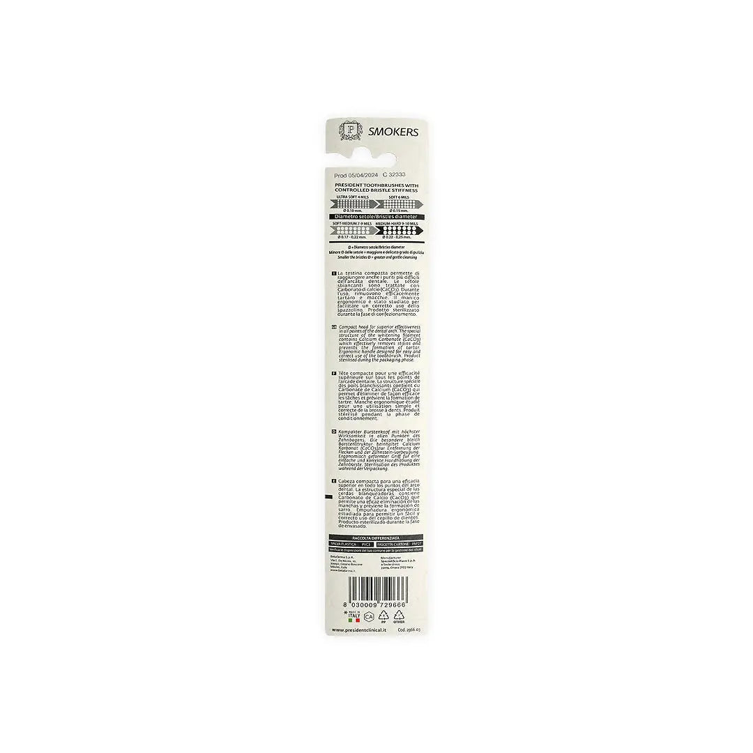 President Smokers Medium-Hard Toothbrush