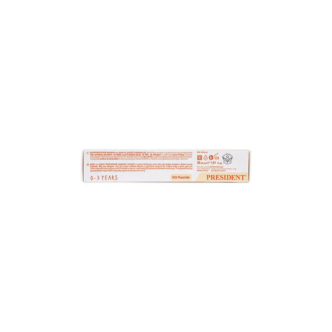 President Baby 0-3 Years Caramel Toothpaste 30ml