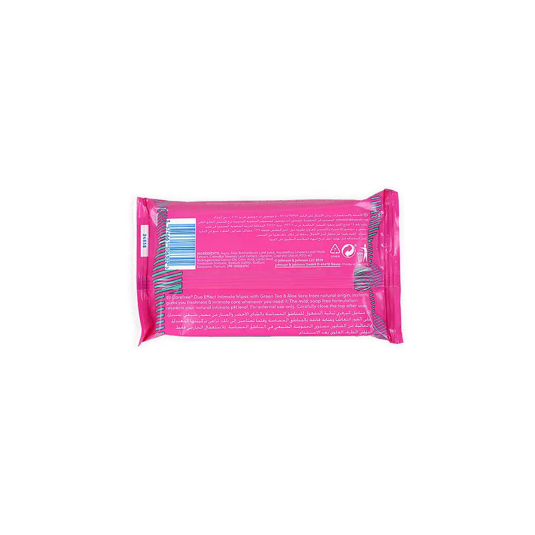 44962-Carefree Intimate Wipes 20Pcs-Green Tea & Aloe +1