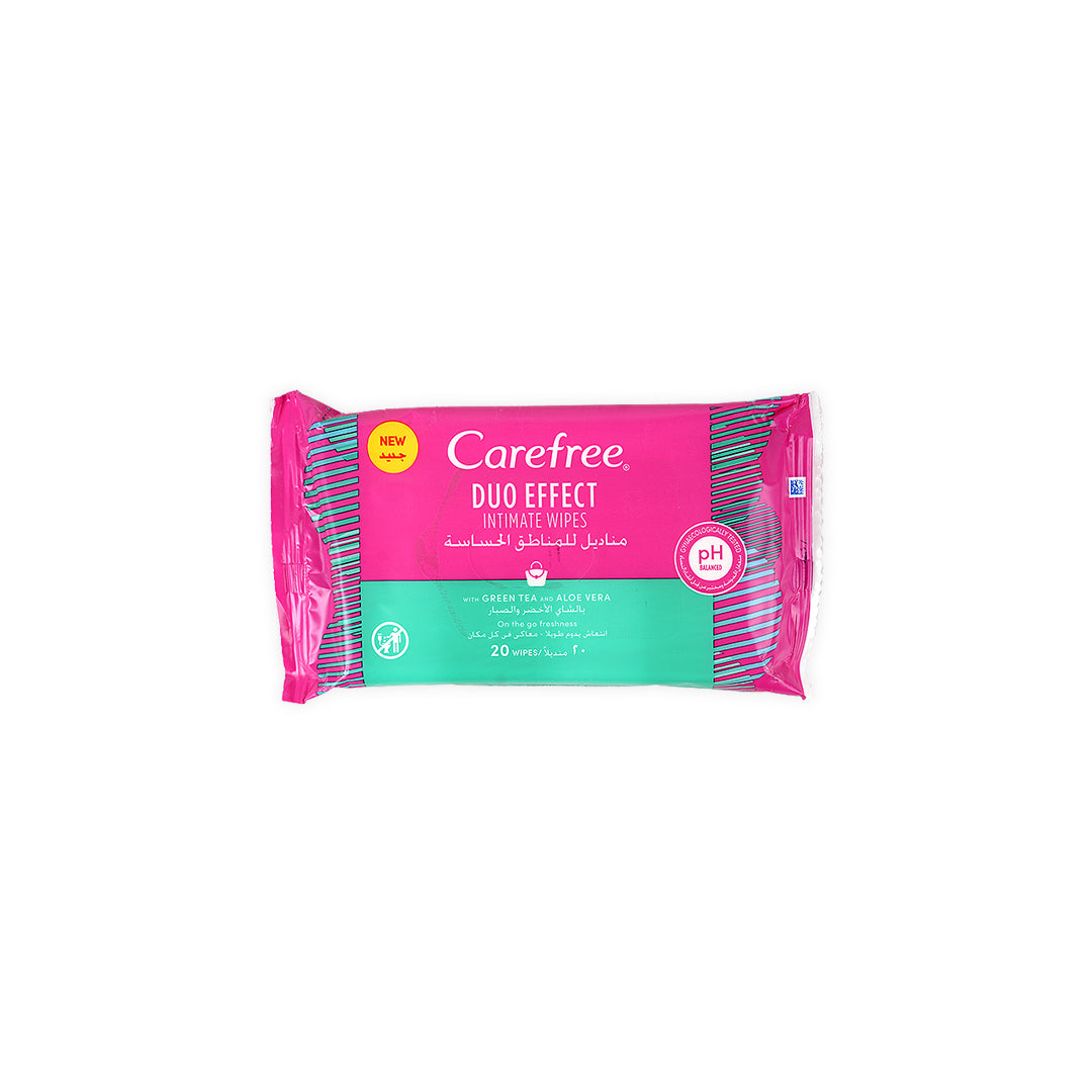 Carefree Intimate Wipes 20Pcs-Green Tea & Aloe