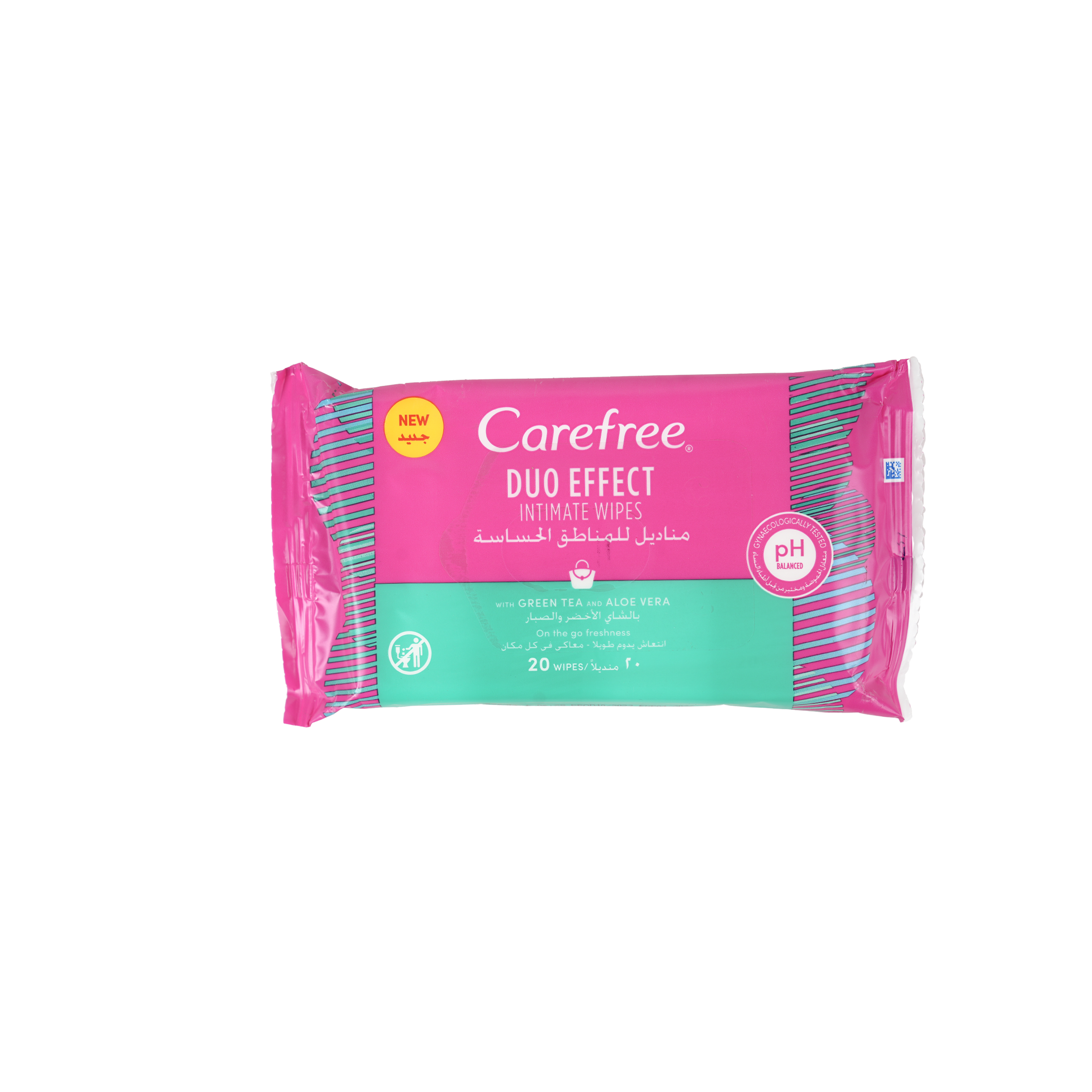 Carefree Intimate Wipes 20Pcs-Green Tea & Aloe