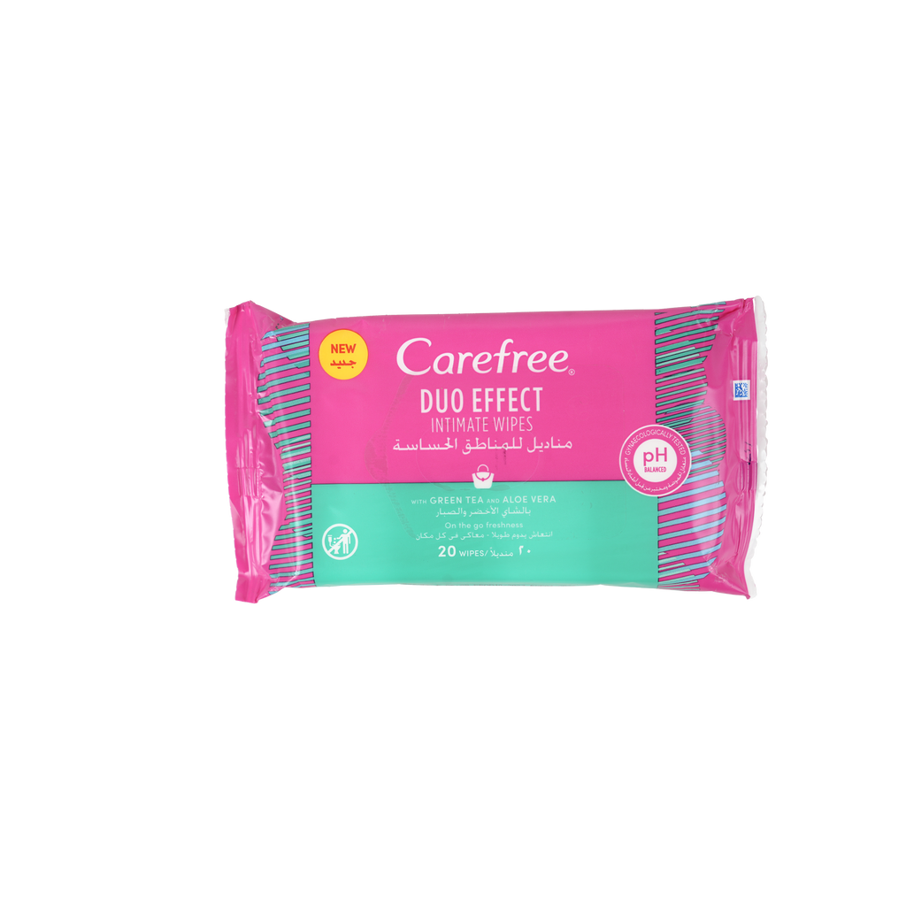 Carefree Intimate Wipes 20Pcs-Green Tea & Aloe