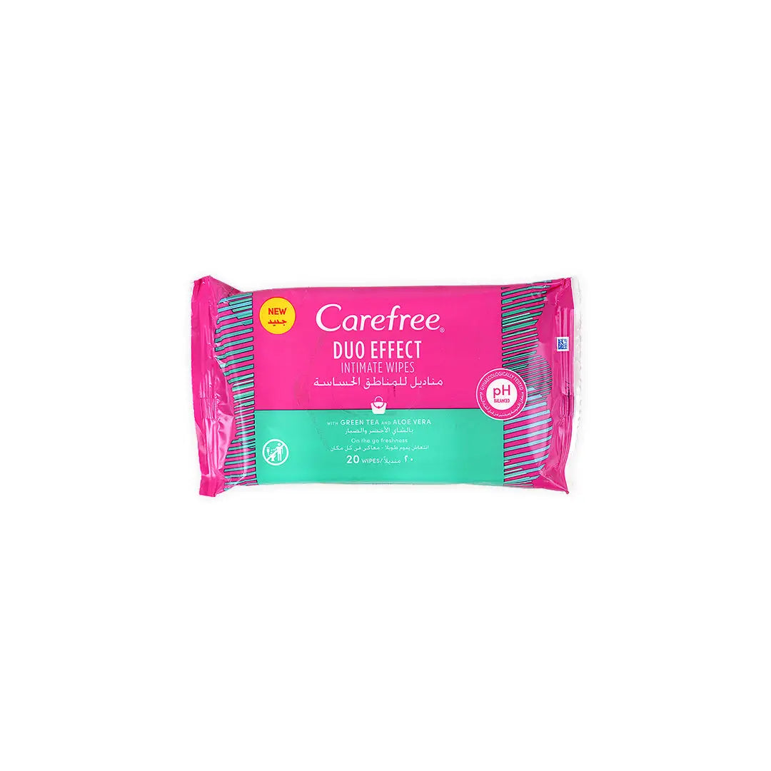 44962-Carefree Intimate Wipes 20Pcs-Green Tea & Aloe