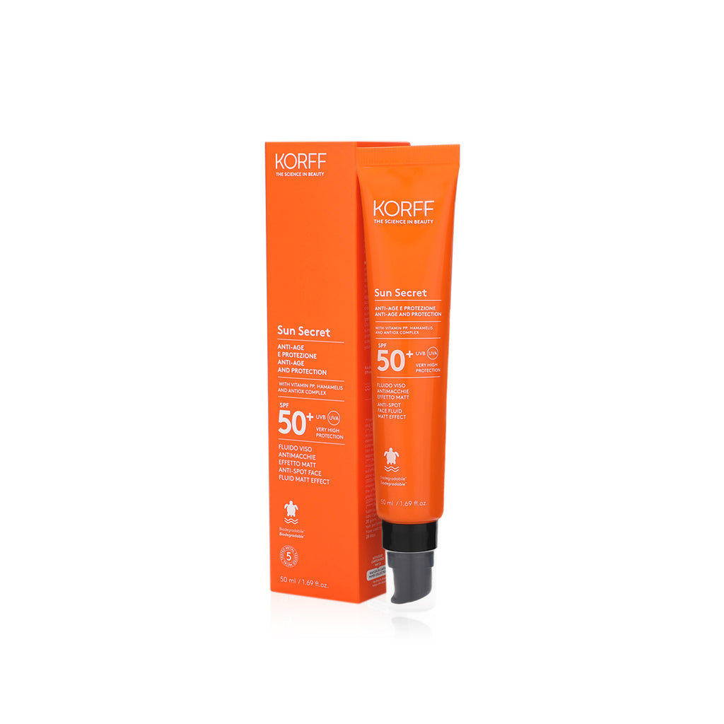 KORFF SUN SECRET ANTI-SPOT FACE FLUID MATT EFECT SPF50+ 50ML