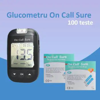 On Call Sure Glucometer+100 Strips+100 Lancets+Alc