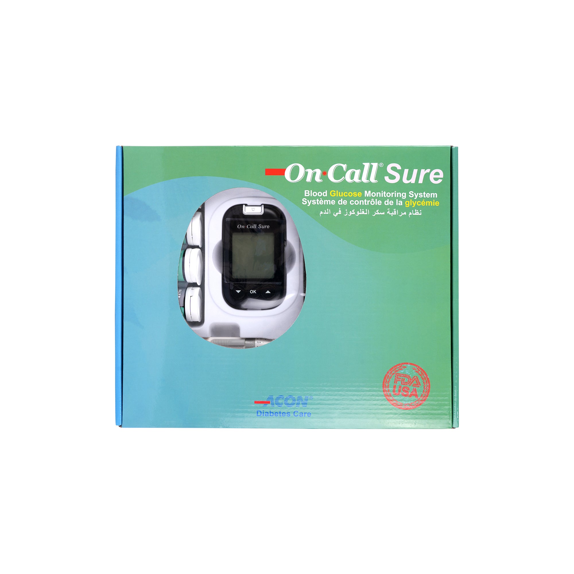 45010-On Call Sure Glucometer+100 Strips+100 Lancets+Alc +2