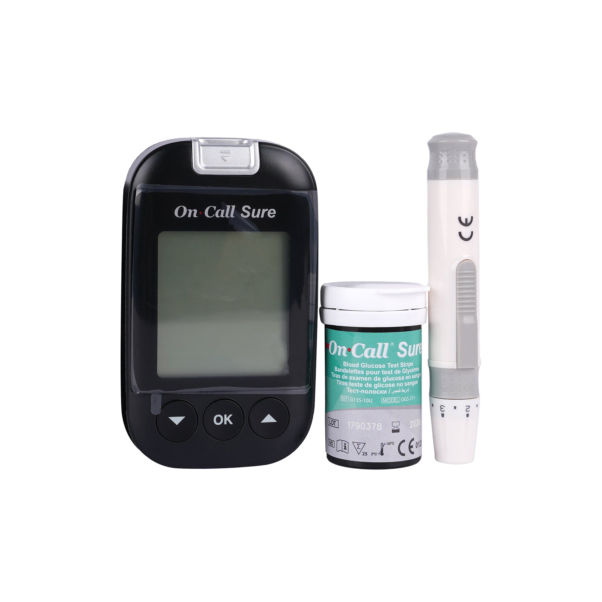 45010-On Call Sure Glucometer+100 Strips+100 Lancets+Alc +0