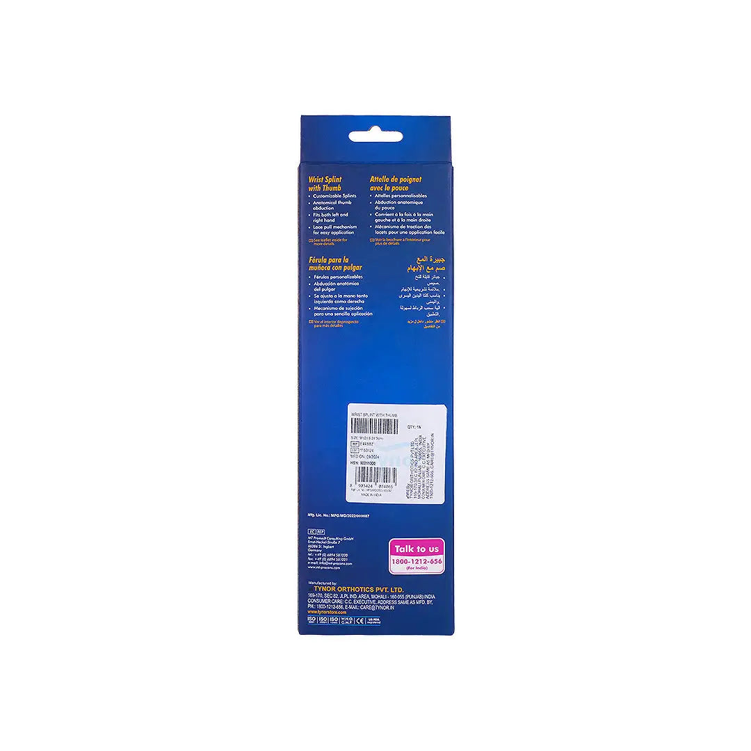 45122-Tynor Wrist Splint With Thumb-E44 M +4