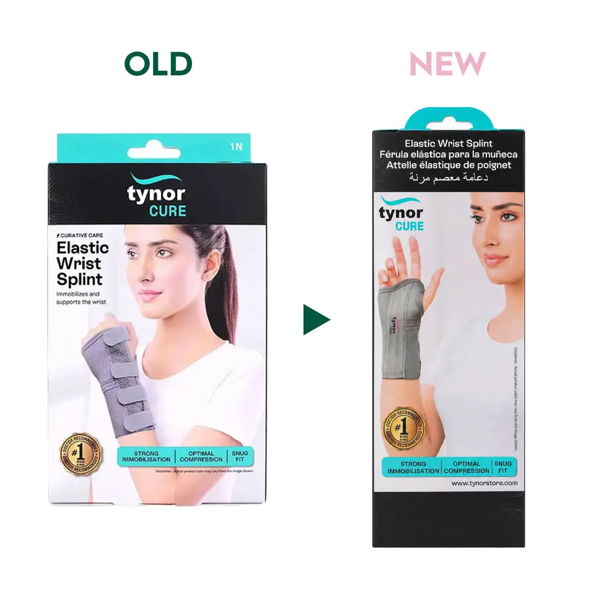 45124-Tynor Wrist Splint Elastic Right-E01 M +5
