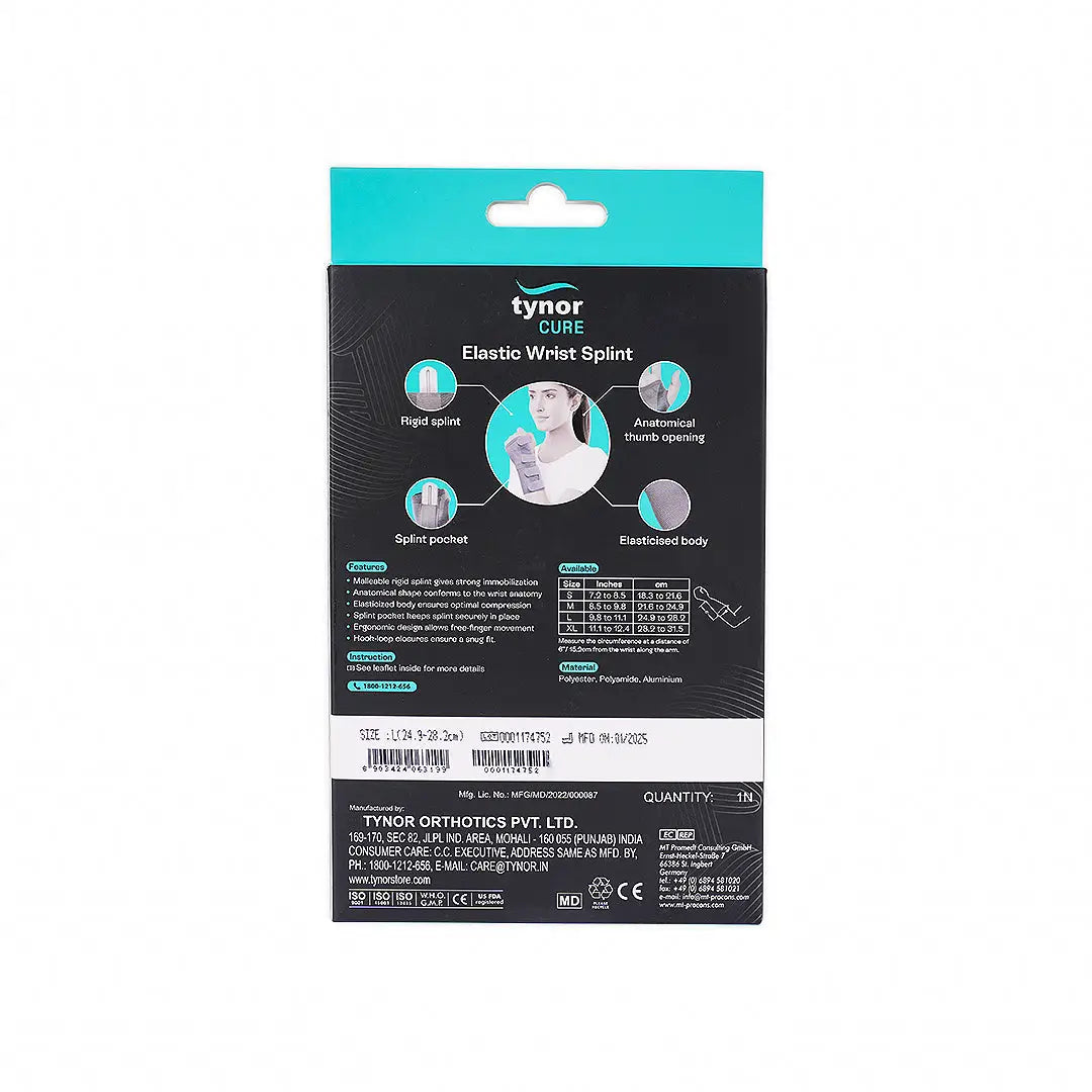 Tynor Wrist Splint Elastic Right-E01 L