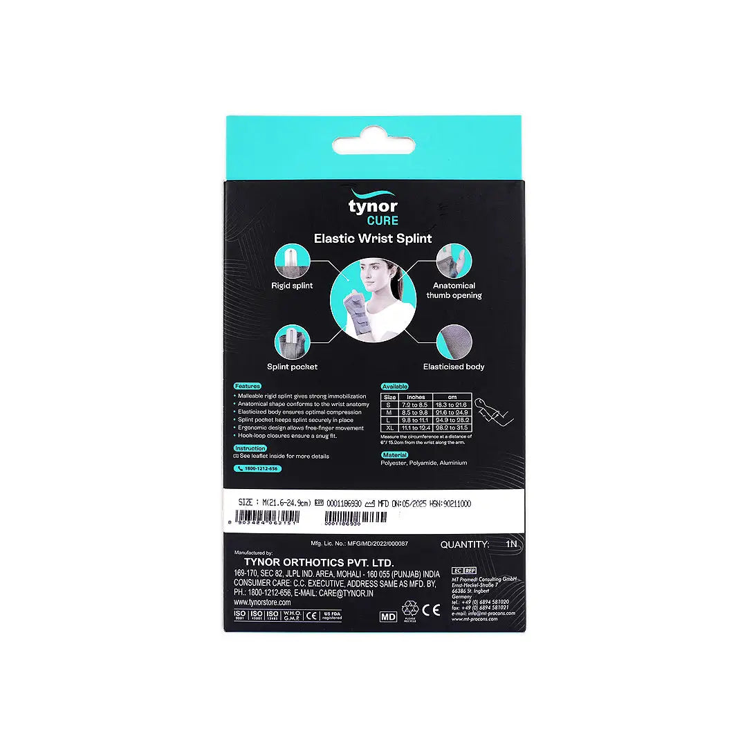 Tynor Wrist Splint Elastic Left-E01 M