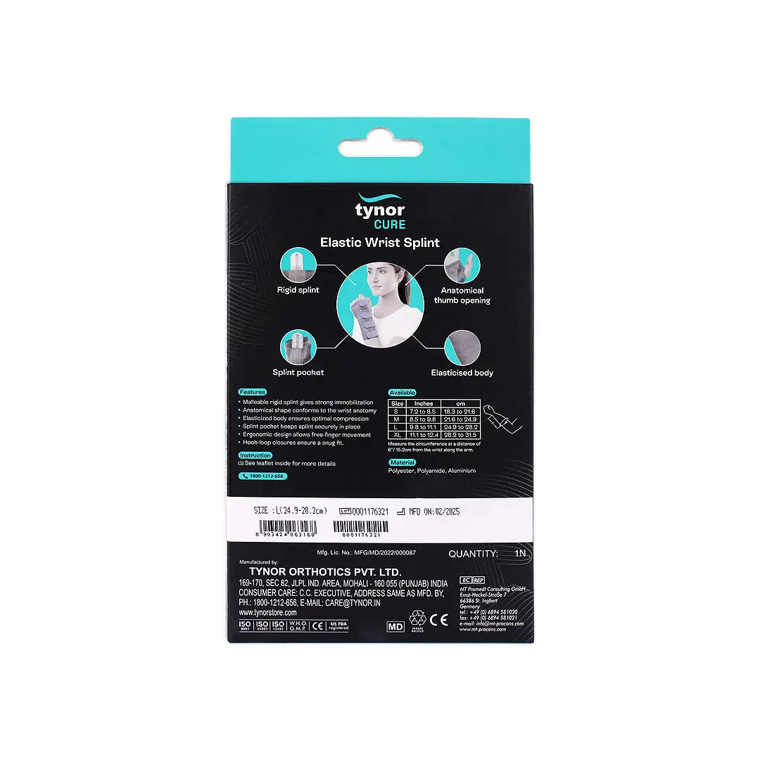 Tynor Wrist Splint Elastic Left-E01 L