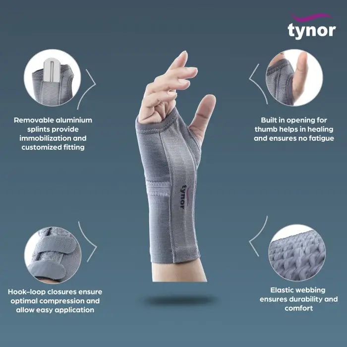45148-Tynor Wrist Splint Elastic Right-E01 S +1