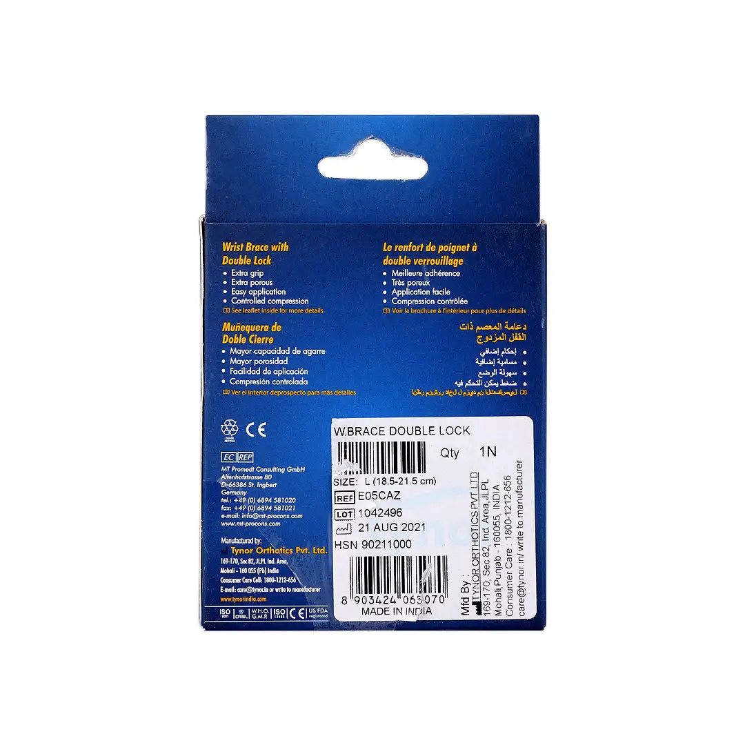Tynor Wrist Brace with Double Lock-E05 L +4