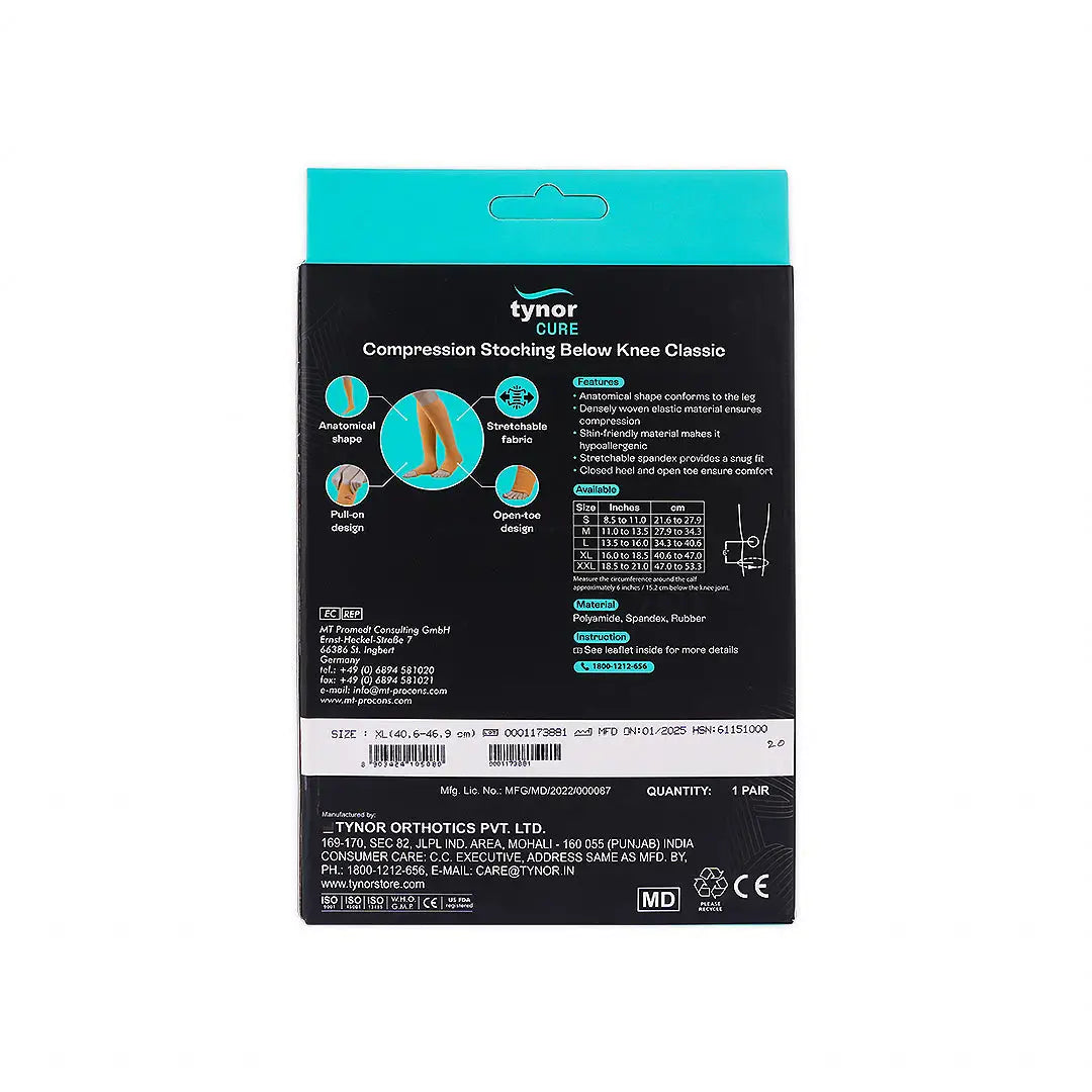 Tynor Stocking Classic Below Knee-I16 XL