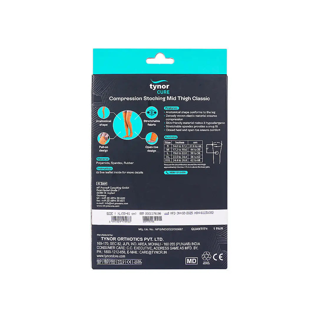 Tynor Stocking Classic Mid Thigh-I15 XL