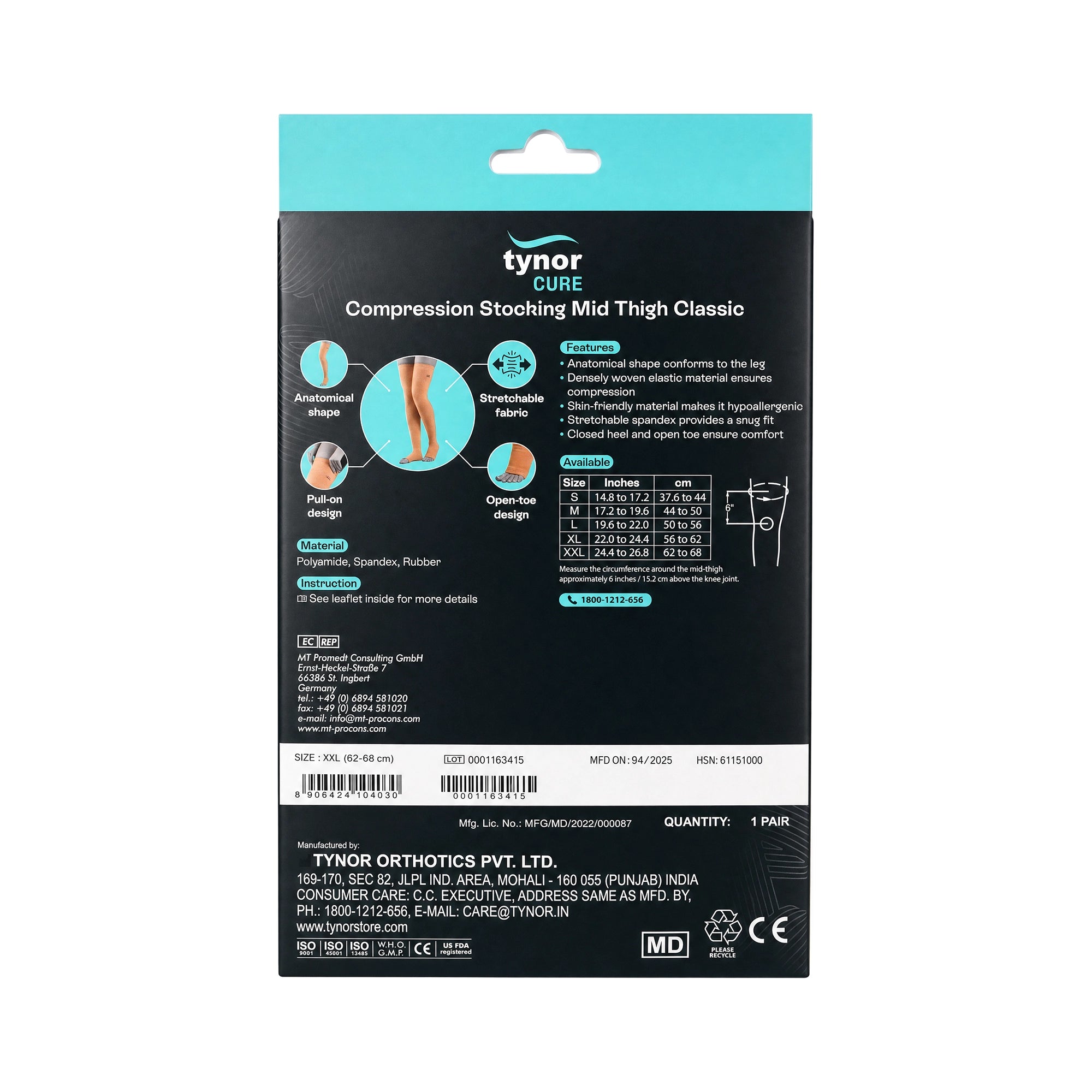 45183-Tynor Stocking Classic Mid Thigh-I15 XXL +1