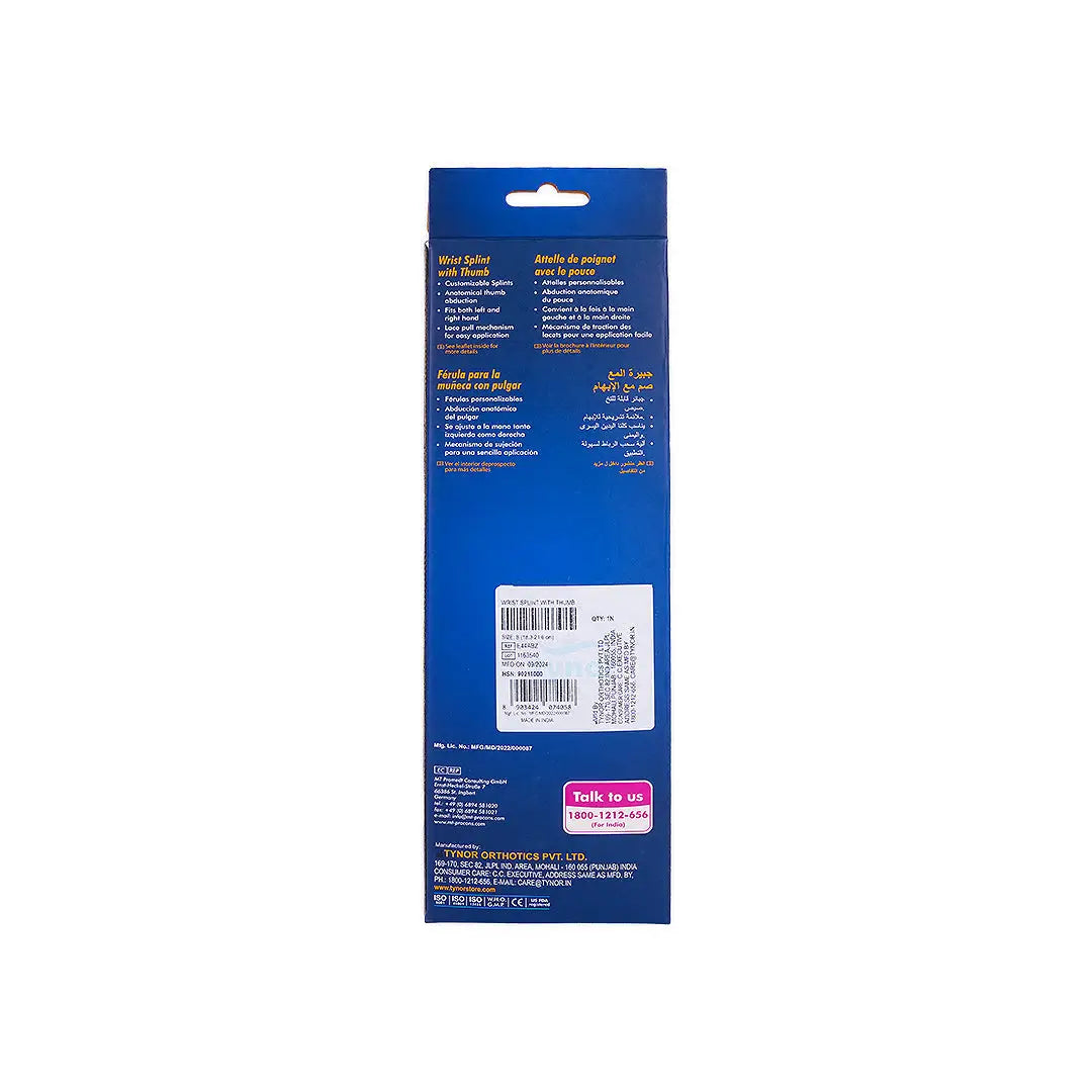 45296-Tynor Wrist Splint With Thumb-E44 S +3