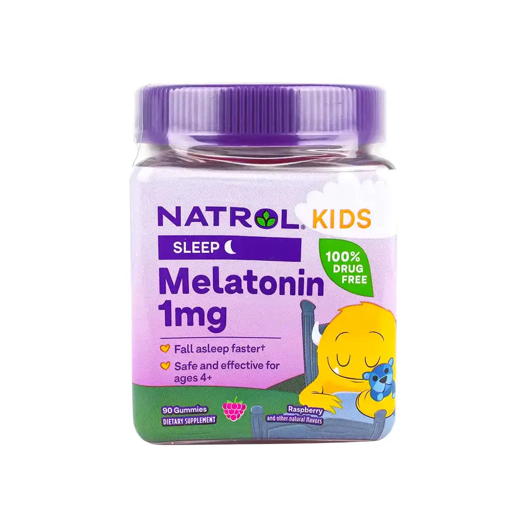 45455-Natrol Kids Sleep Melatonin 1mg 90 Gummies-Raspberry
