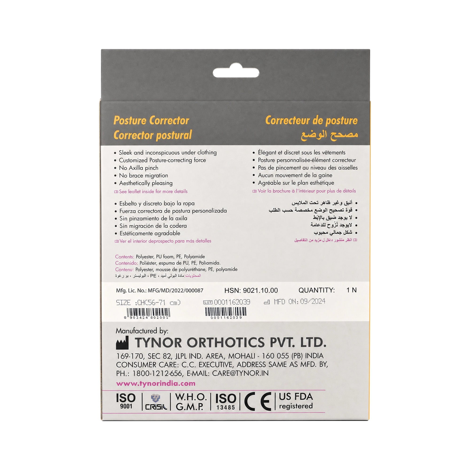 45476-Tynor Posture Corrector Belt-A33 CH +1