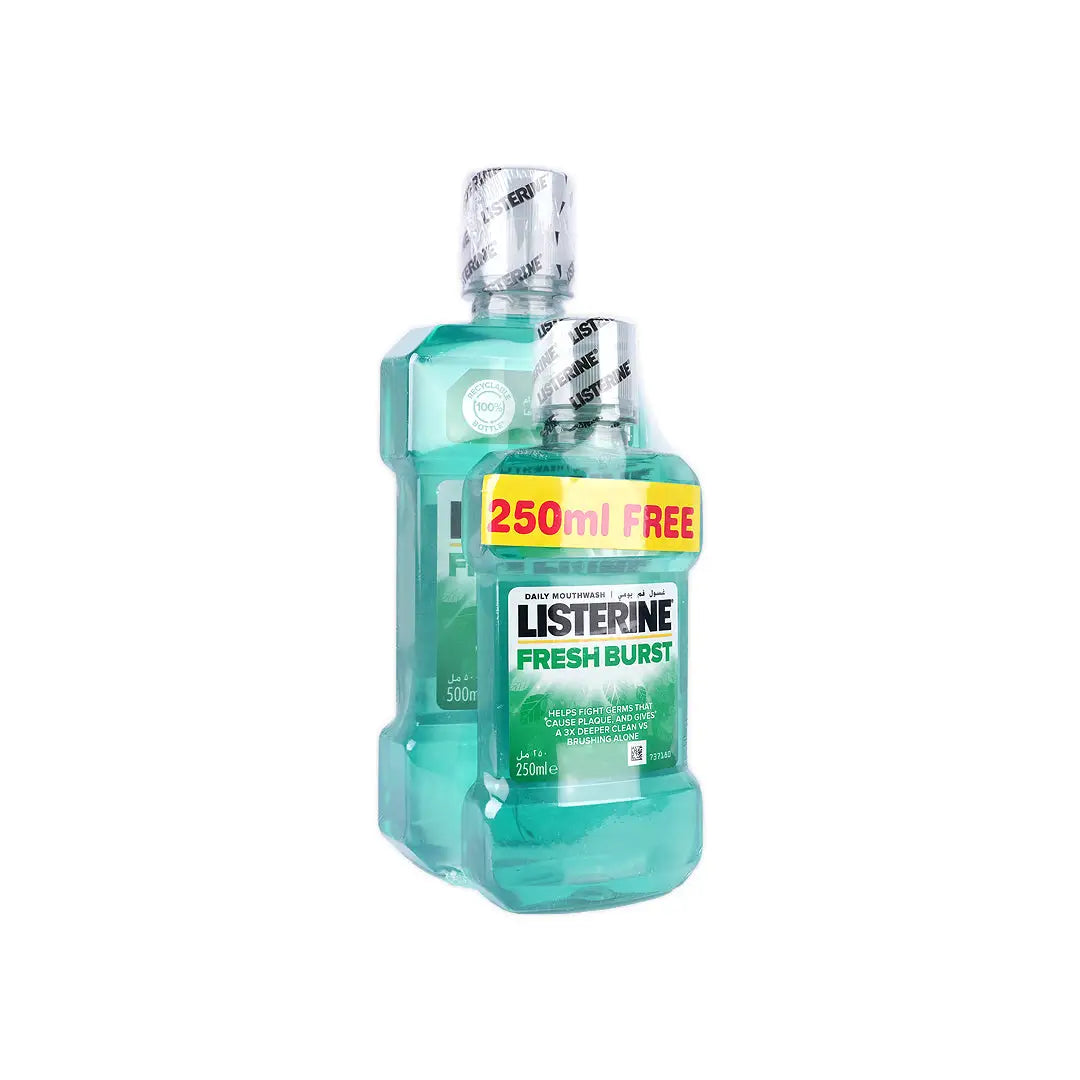 Listerine Fresh Burst Mouthwash 500ml+250ml