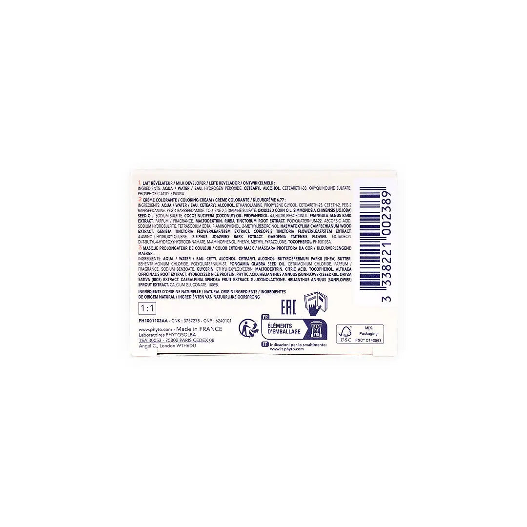 Phyto Permanent Hair Color NO.6.77 - Light Brown Cappuccino