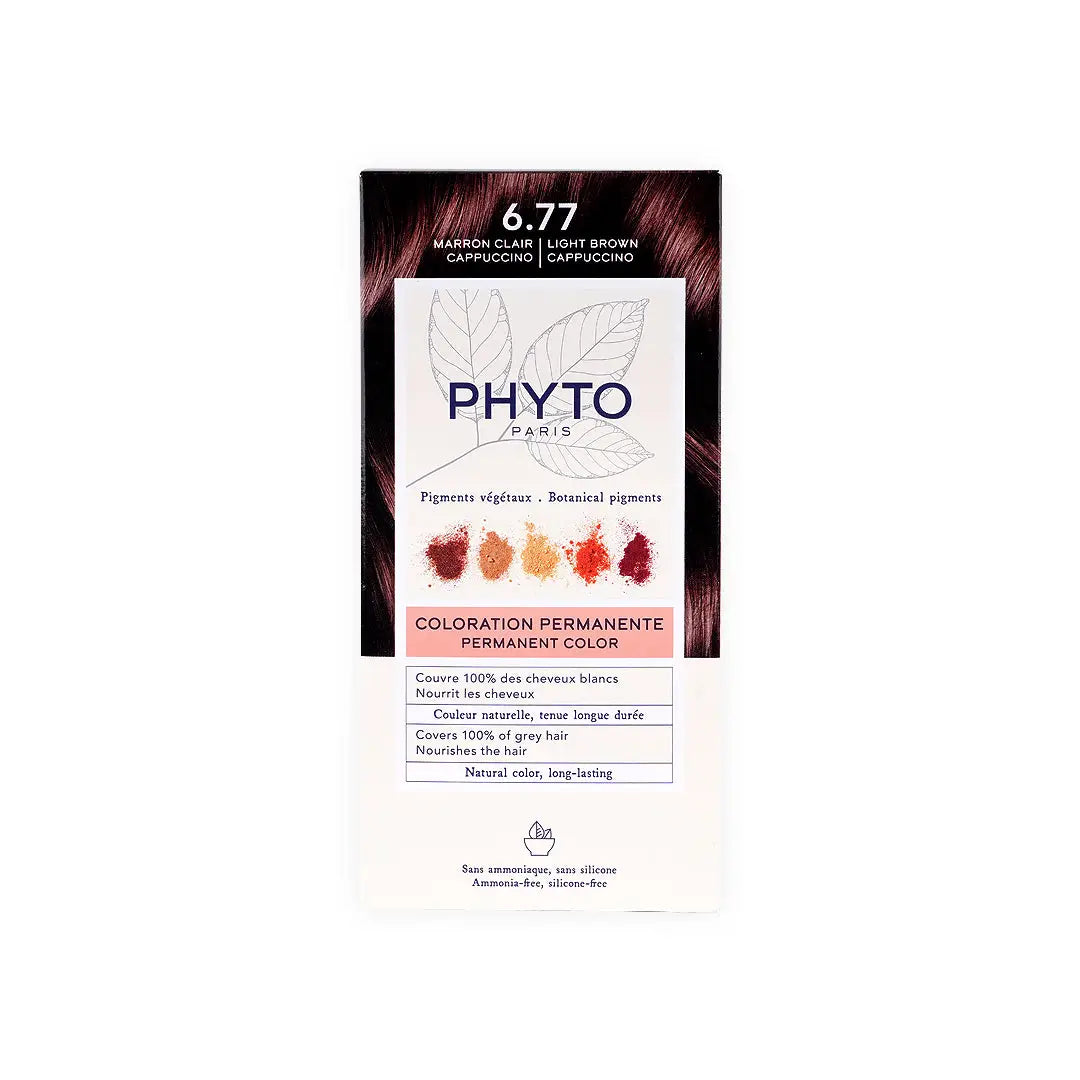 Phyto Permanent Hair Color NO.6.77 - Light Brown Cappuccino